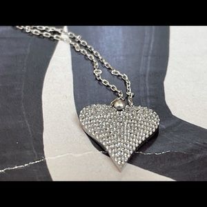 New 925k sterling silver big heart necklace